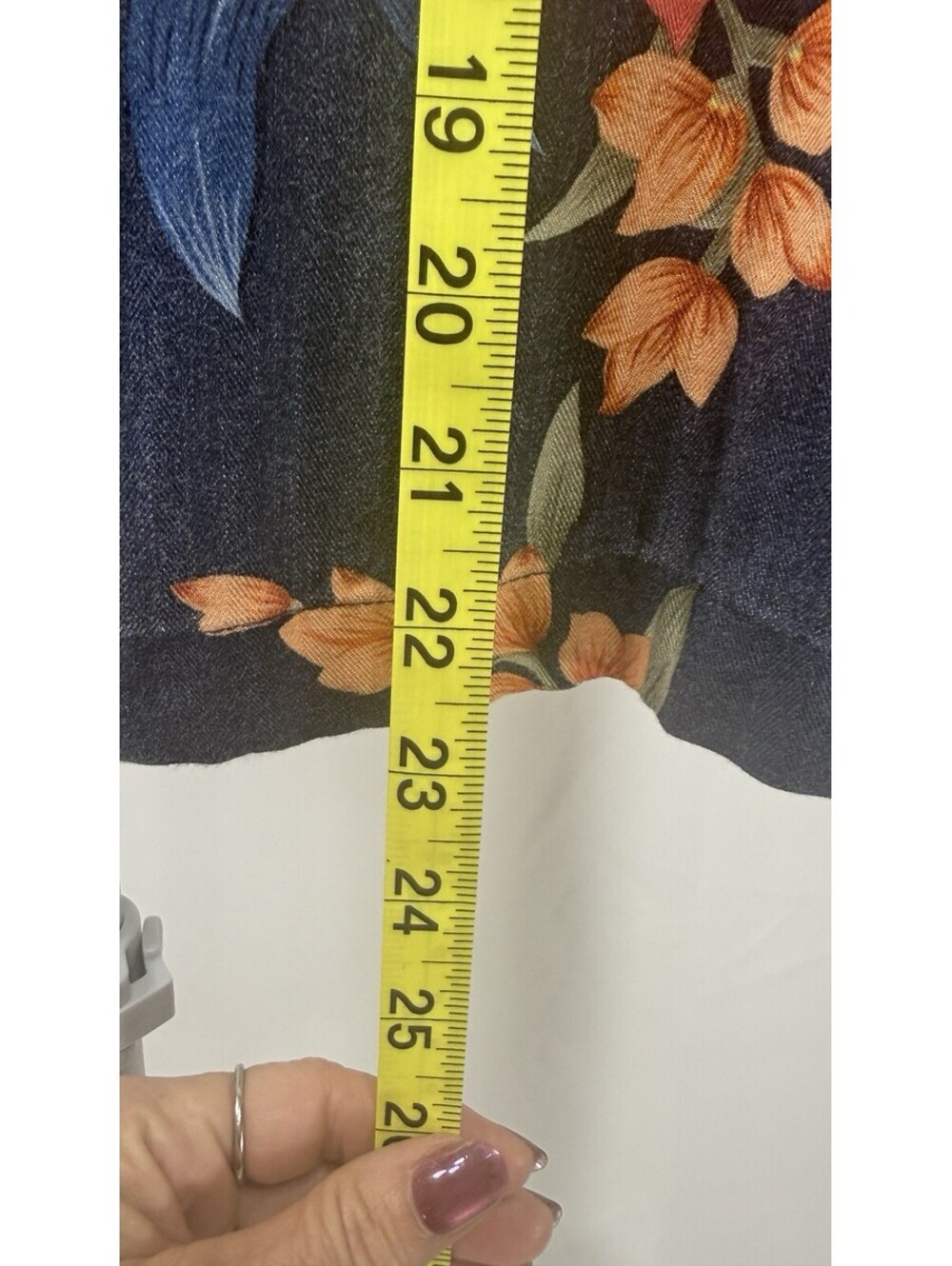 Caribbean Joe Womens Navy Tropical Floral Hawaiian Button Up Shirt Short Sleeve - Picture 5 of 7